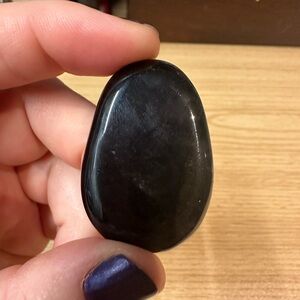 Silver Sheen Obsidian Palm Stone